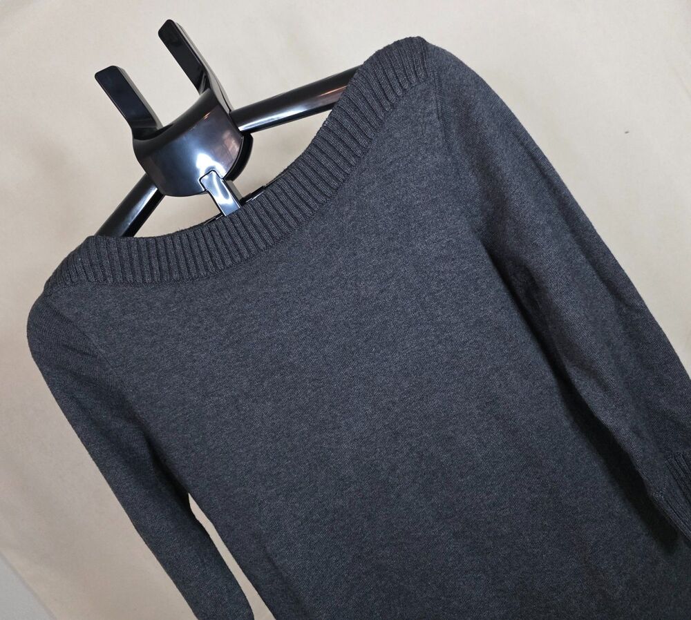 Michael Kors | Dark Gray Sweater Dress | Boatneck | Zip Detail | Medium - Picture 4 of 10